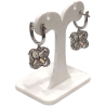 Boucles Opale Ovale Emeraude et Topaze Blanche Ronde Trèfle à 4 Feuilles Argent 925