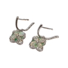 Boucles Opale Ovale Emeraude et Topaze Blanche Ronde Trèfle à 4 Feuilles Argent 925