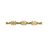 Bracelet Opale Ovale et Emeraude Ronde 18cm + 2cm Argent 925 Plaqué Or