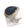 Bague Labradorite Goutte Argent 925 Ciselé Taille 56