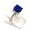 Bague Lapis-lazuli Carré Facetté Argent 925 Ciselé Taille 55