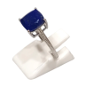 Bague Lapis-lazuli Carré Facetté Argent 925 Ciselé Taille 55