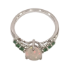 Bague Opale Goutte Emeraude Ronde Facettée Argent 925 Taille 54+