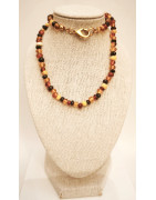 Collier Ambre Baltique Multicolore avec Fermoir 36 cm