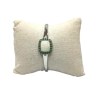 Bracelet Opale Rectangulaire et Emeraude Ronde Facettée Argent 925