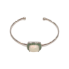 Bracelet Opale Rectangulaire et Emeraude Ronde Facettée Argent 925