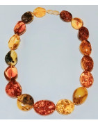Collier Ambre Baltique Multicolore 17 Pierres Fermeture à Vis 50 cm