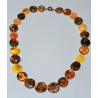 Collier Ambre Baltique Multicolore Pierres Rondes avec Fermoir 56 cm
