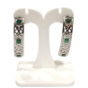 Boucles Emeraude Esméralda Carrée Facettée Argent 925