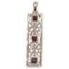 Pendentif Grenat Rouge Carré Facetté Argent 925
