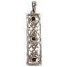 Pendentif Grenat Rouge Carré Facetté Argent 925