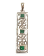 Pendentif Emeraude Esméralda Carrée Facettée Argent 925