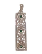 Pendentif Emeraude Esméralda Carrée Facettée Argent 925