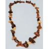 Collier Ambre Baltique Multicolore Brute avec Fermoir à Vis 66 cm