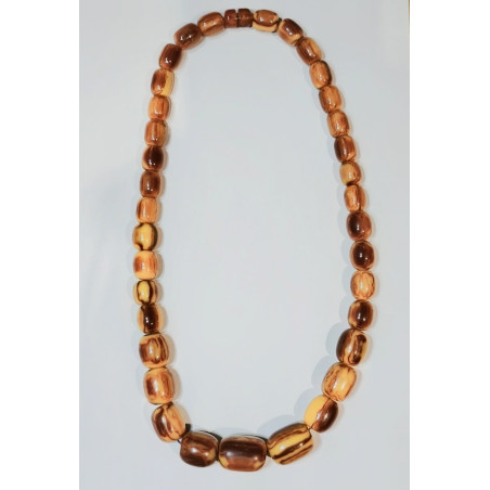 Collier Bakélite Imitation Ambre 60 cm