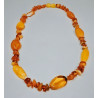 Collier Ambre Baltique Baroque et Pierres Polies L45cm Fermoir