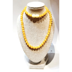 Collier Ambre Baltique Miel Pierres Rondes 6mm Fermoir à Vis 44 cm
