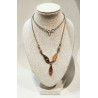 Collier Ambre Baltique et Ambre Vert Argent 925 L46cm
