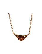 Collier Ambre sur Chaîne Plaquée Or L40 + 5 cm