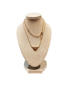 Collier Ambre sur Chaîne Plaquée Or L40 + 5 cm