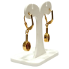 Boucles Grenat Rouge Ovale Facetté Argent 925 Plaqué Or "Vermeil"