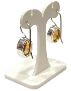 Boucles Citrine Ovale Facettée Argent 925