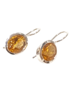 Boucles Citrine Ovale Facettée Argent 925