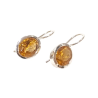 Boucles Citrine Ovale Facettée Argent 925