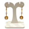 Boucles Citrine Carrée Facettée Argent 925 Plaqué Or "Vermeil"