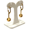 Boucles Citrine Carrée Facettée Argent 925 Plaqué Or "Vermeil"
