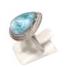 Bague Larimar Goutte Argent 925 Ciselé Taille 59