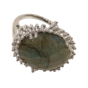 Bague Labradorite Ovale Facettée Topaze Blanche Facettée Argent 925 Taille 56