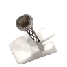 Bague Labradorite et Topaze Blanche Rondes Facettées Argent 925 Taille 58+