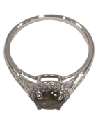 Bague Labradorite et Topaze Blanche Rondes Facettées Argent 925 Taille 58+