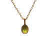 Pendentif Péridot Ovale Facetté avec Chaîne 40+5cm Argent 925 Plaqué Or "Vermeil"