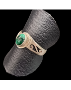 Bague Malachite Argent 925 Taille 56