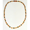 Collier Ambre Baltique Multicolore Pierres Rondes 5mm avec Fermoir à Vis 45 cm