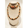 Collier Ambre Baltique Multicolore Pierres Rondes 5mm avec Fermoir à Vis 45 cm