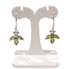 Boucles Péridot Navette Facetté Feuille Argent 925