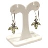 Boucles Péridot Navette Facetté Feuille Argent 925