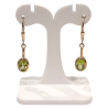 Boucles Péridot Ovale Facetté Argent 925 Plaqué Or "Vermeil"