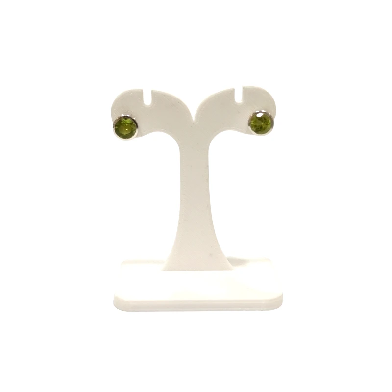 Boucles Péridot Rond Facetté Argent 925