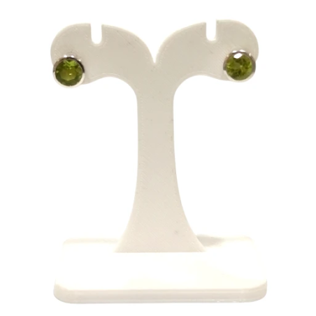 Boucles Péridot Rond Facetté Argent 925