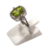 Bague Péridot Rectangulaire Facetté et Topaze Blanche Facettées Argent 925 Taille 59
