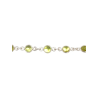 Bracelet Péridot Rond 17+3cm Argent 925