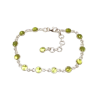 Bracelet Péridot Rond 17+3cm Argent 925