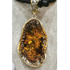 Pendentif Ambre Baltique avec Cordon Cuir 35 cm