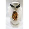 Pendentif Ambre Baltique avec Cordon Cuir 35 cm