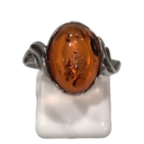 Bague Ambre baltique Argent 925 Taille 57