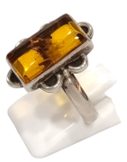 Bague Ambre Baltique Argent 925 Taille 58